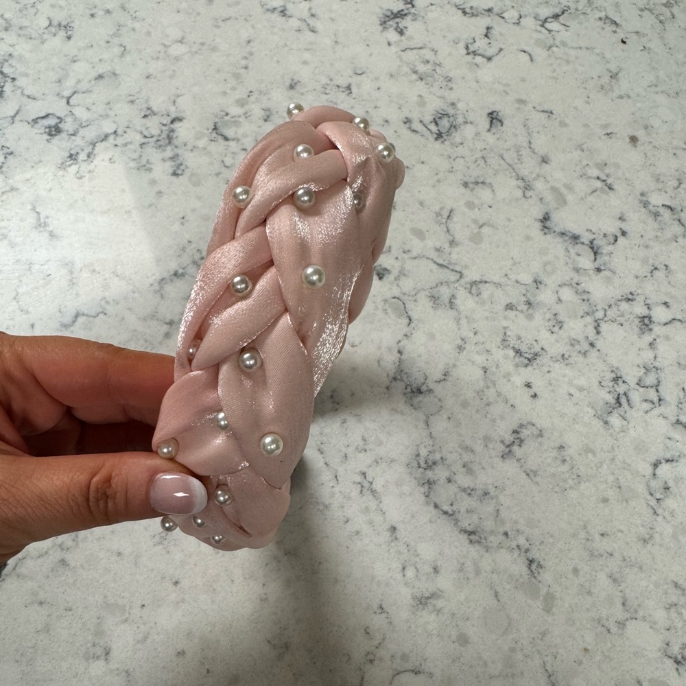 Pink pearled headband